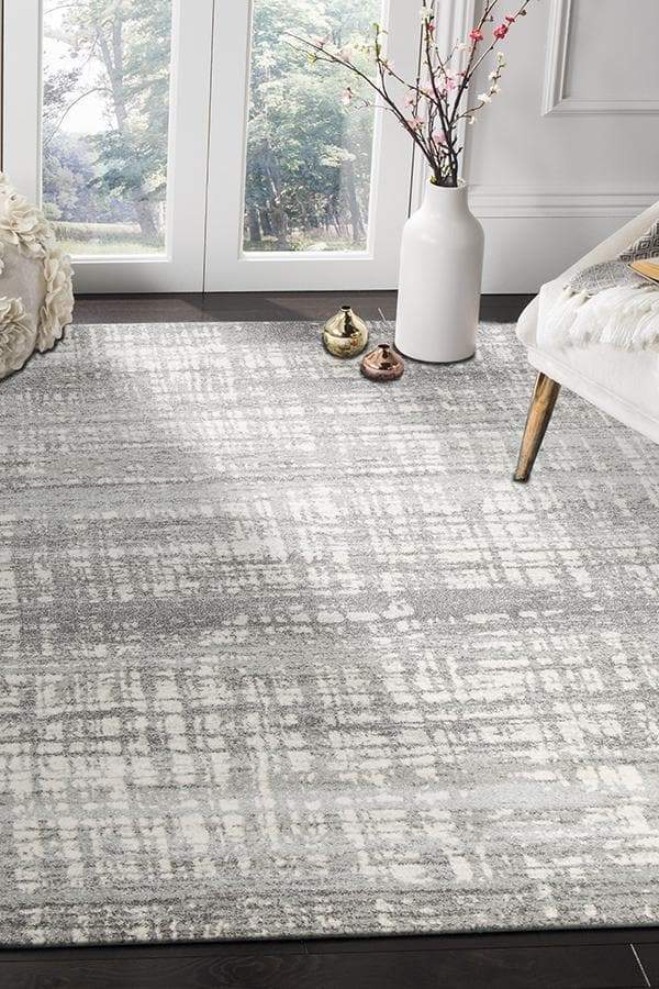 Mirage-Ashley Abstract Modern Silver Grey Rug