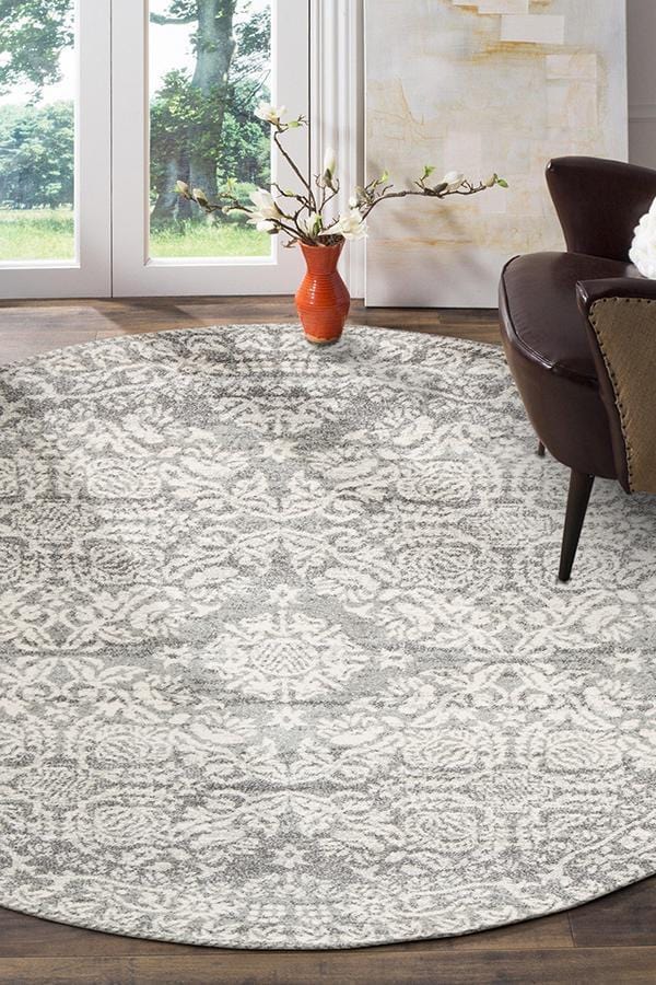 Mirage-Gwyneth Stunning Transitional Silver Round Rug