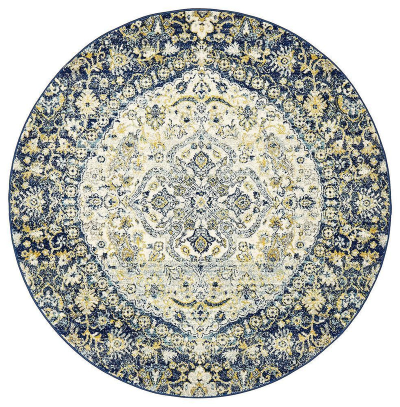 Museum-Museum Ruthy Navy Round Rug-RUG HOME