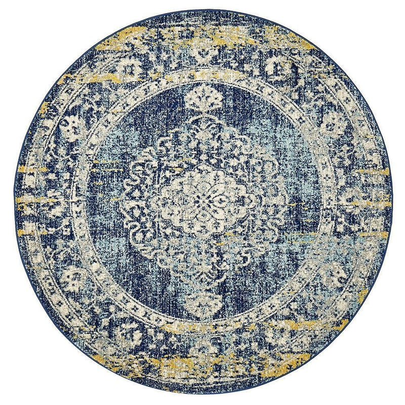 Museum-Museum Wilson Navy Round Rug