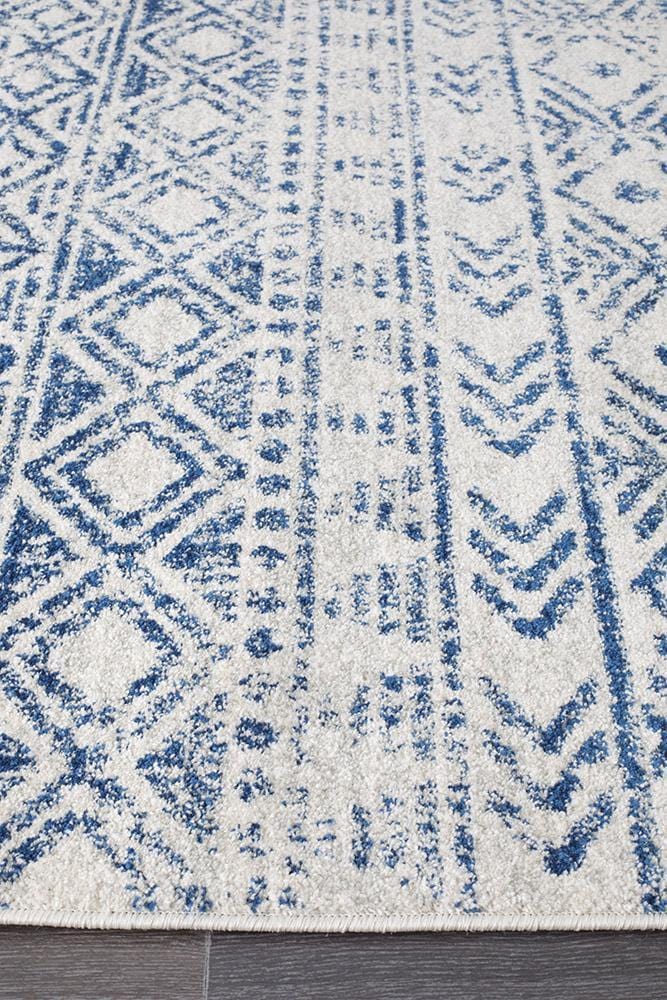 Oasis-Oasis Ismail White Blue Rustic Rug