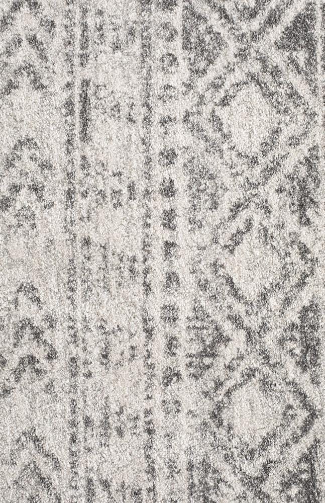 Oasis-Oasis Ismail White Grey Rustic Round Rug