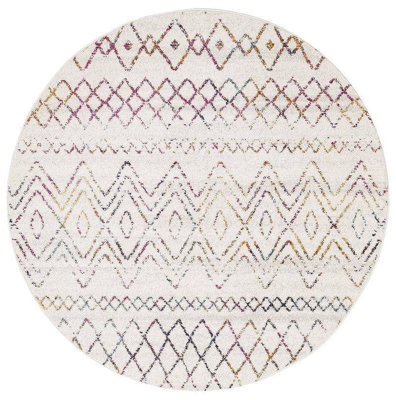 Oasis-Oasis Nadia Multi Rustic Tribal Round Rug