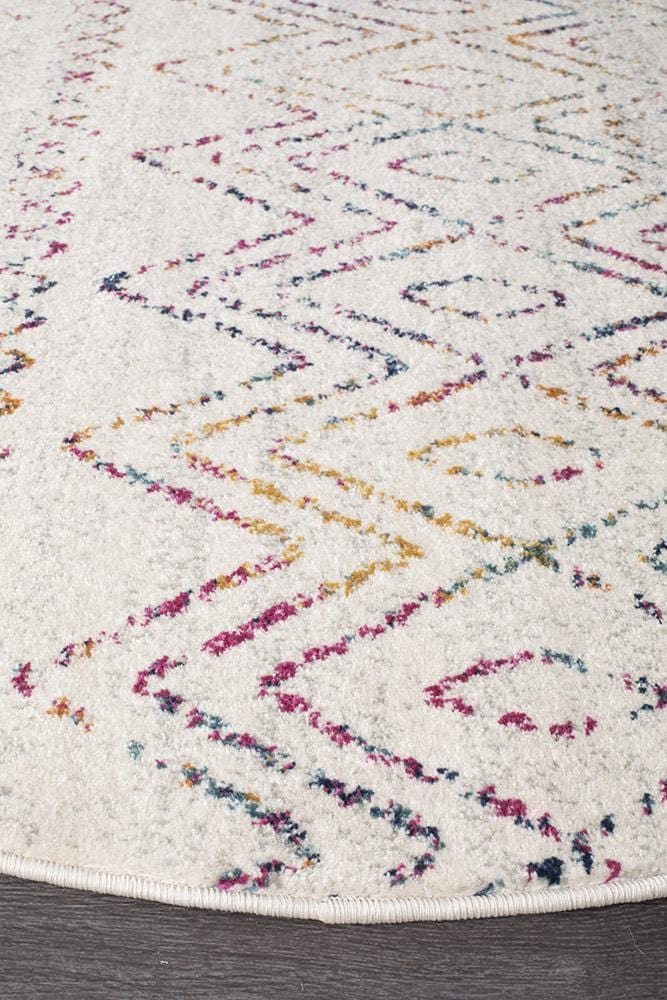 Oasis-Oasis Nadia Multi Rustic Tribal Round Rug