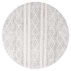 Oasis-Oasis Salma White And Grey Tribal Round Rug