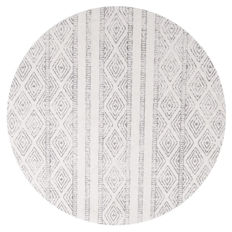 Oasis-Oasis Salma White And Grey Tribal Round Rug