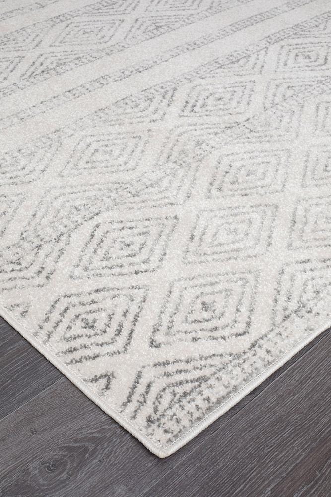 Oasis-Oasis Salma White And Grey Tribal Rug