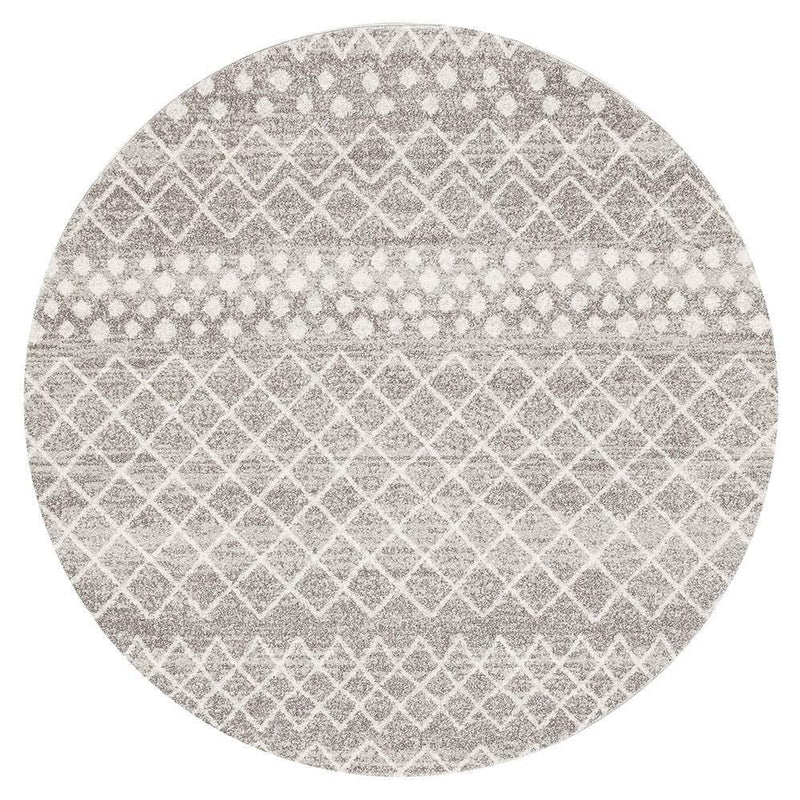 Oasis-Oasis Selma Silver Tribal Round Rug