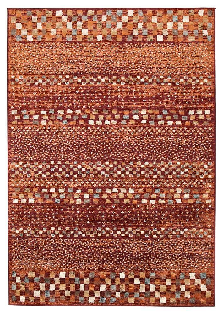 Oxford-Mayfair Squares Rust Rug-RUG HOME