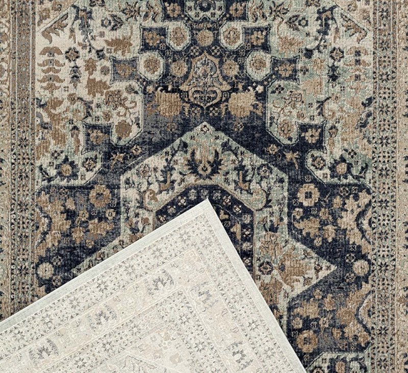 Providence-Esquire Brushed Traditional Blue Rug-RUG HOME