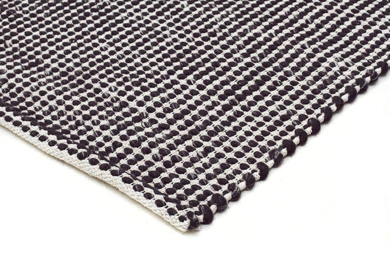 Skandi-Carlos Felted Wool Rug Black Natural