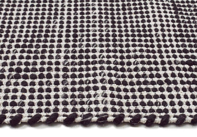 Skandi-Carlos Felted Wool Rug Black Natural