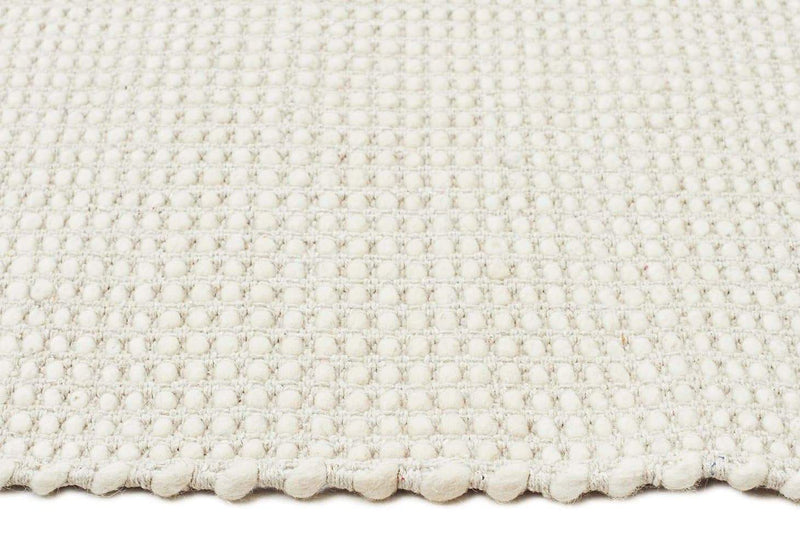 Skandi-Carlos Felted Wool Rug White Natural