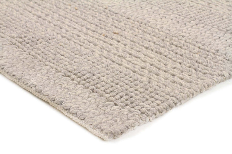 Skandi-Hand Braied Grey Felted Wool Rug