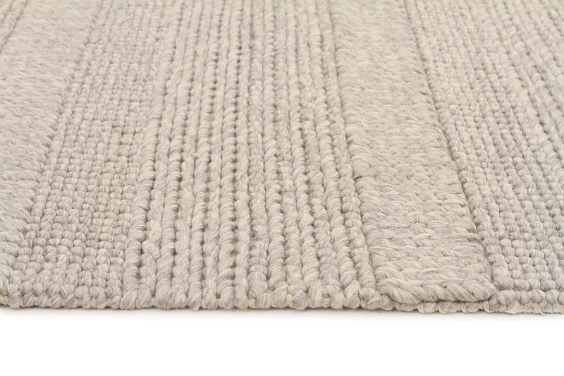 Skandi-Hand Braied Grey Felted Wool Rug