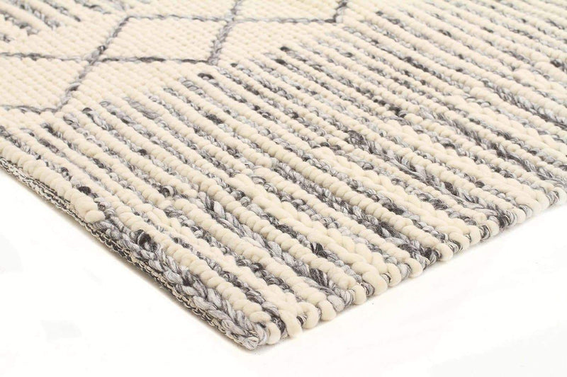 Skandi-Hellena Braied Grey Wool Rug