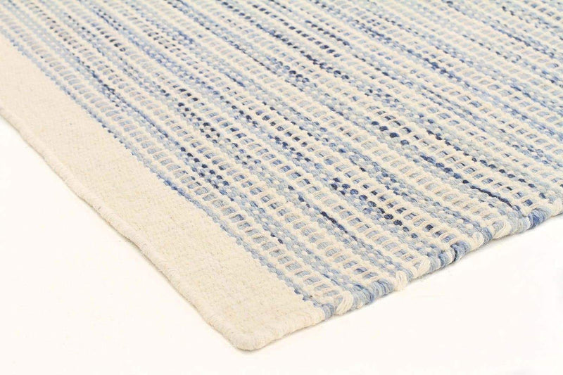 Skandi-Madras Blue Flat weave Rug