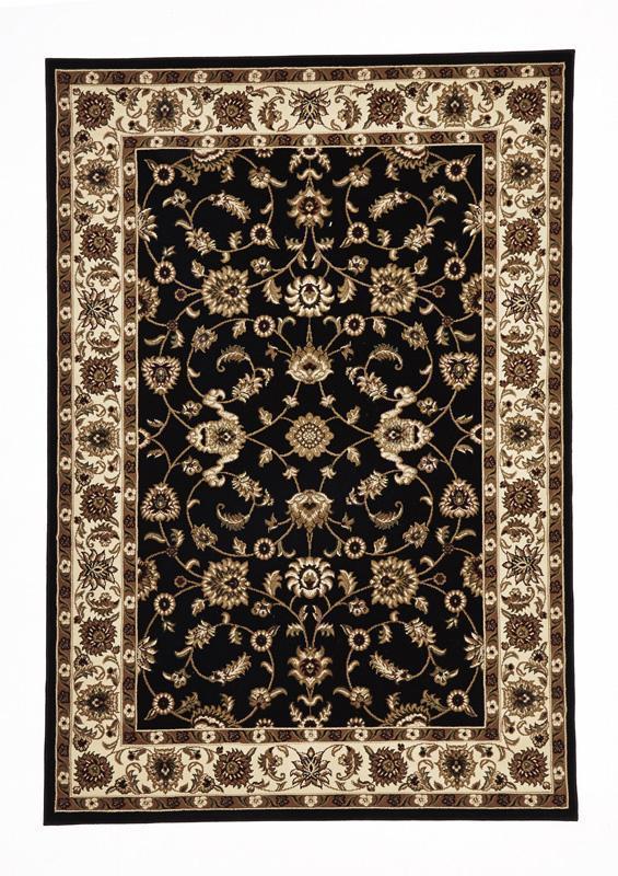 Sydney-Classic Rug Black with Ivory Border-RUG HOME