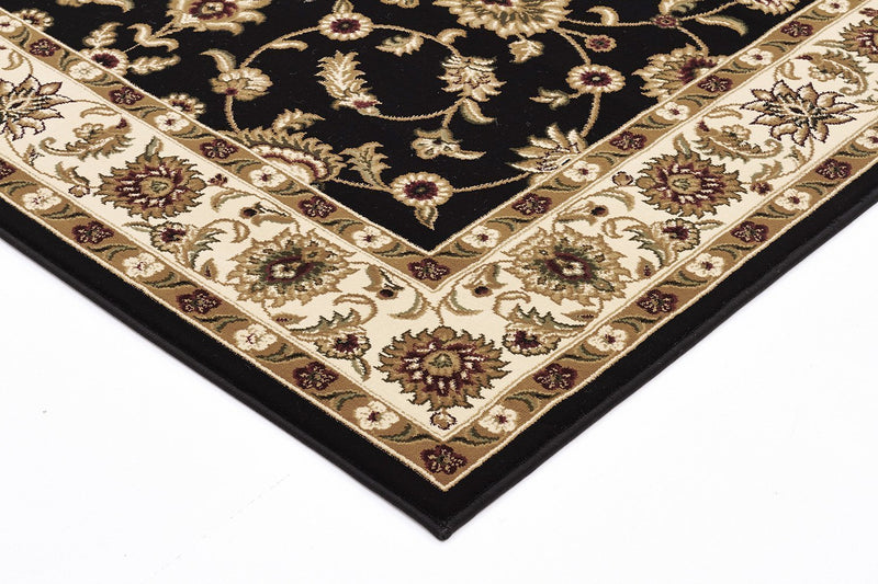 Sydney-Classic Rug Black with Ivory Border-RUG HOME