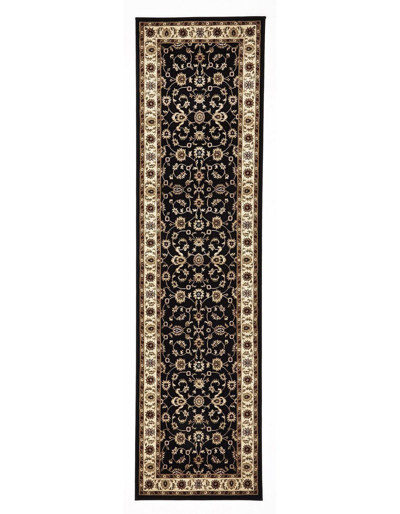 Sydney-Classic Rug Black with Ivory Border-RUG HOME