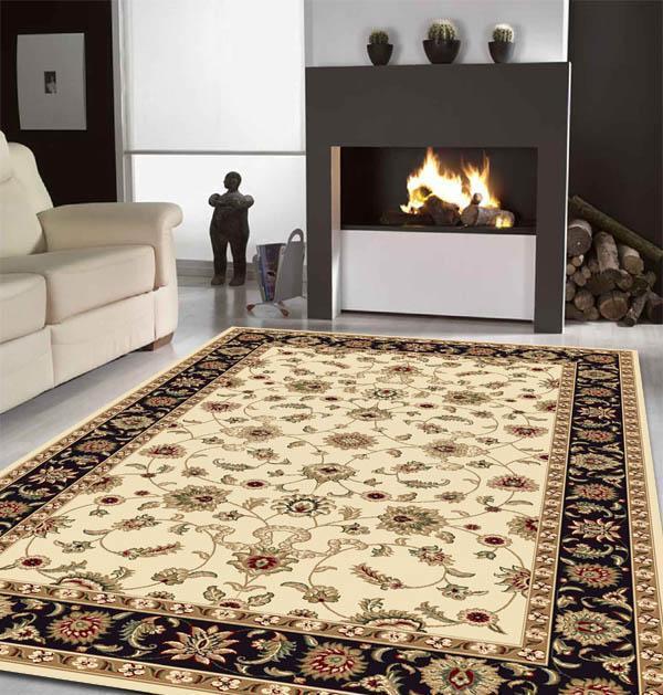 Sydney-Classic Rug Ivory with Black Border-RUG HOME