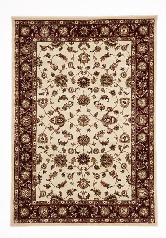 Sydney-Classic Rug Ivory with Red Border-RUG HOME