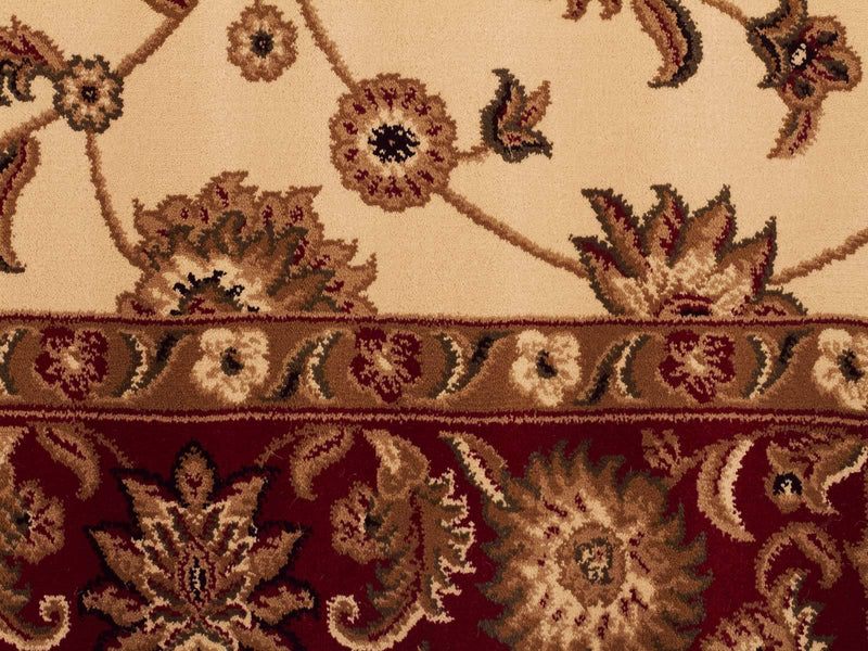 Sydney-Classic Rug Ivory with Red Border-RUG HOME