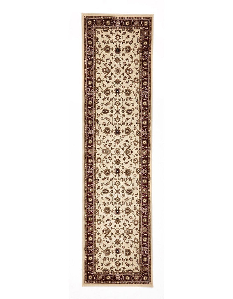 Sydney-Classic Rug Ivory with Red Border-RUG HOME