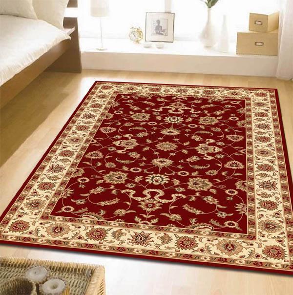 Sydney-Classic Rug Red with Ivory Border-RUG HOME