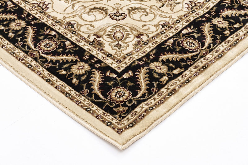 Sydney-Medallion Rug Ivory with Black Border-RUG HOME