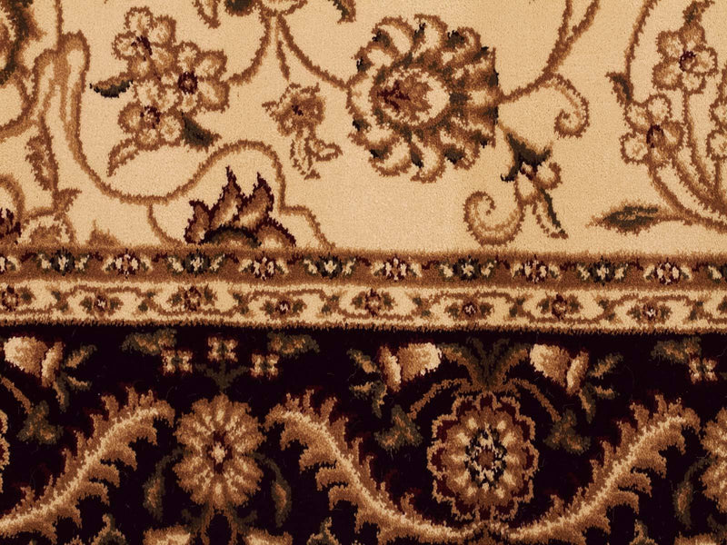 Sydney-Medallion Rug Ivory with Black Border-RUG HOME