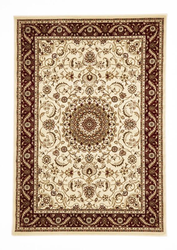 Sydney-Medallion Rug Ivory with Red Border-RUG HOME