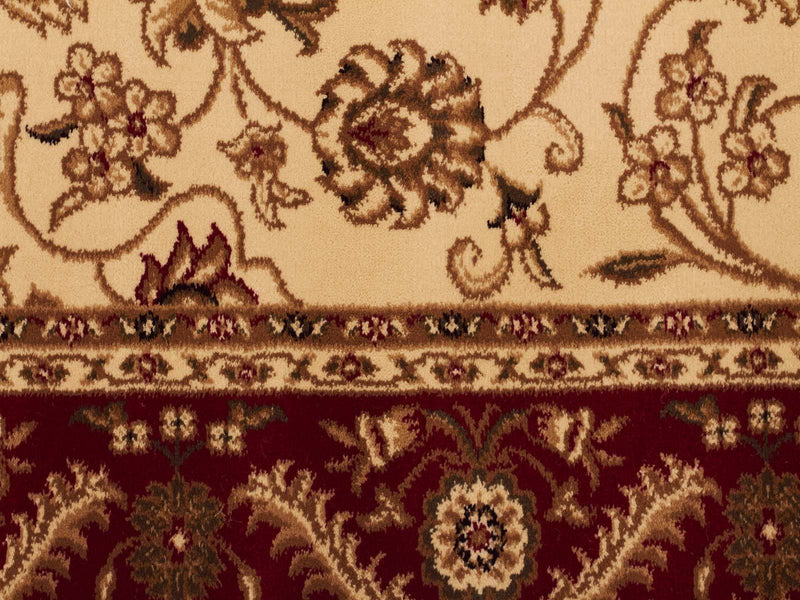 Sydney-Medallion Rug Ivory with Red Border-RUG HOME
