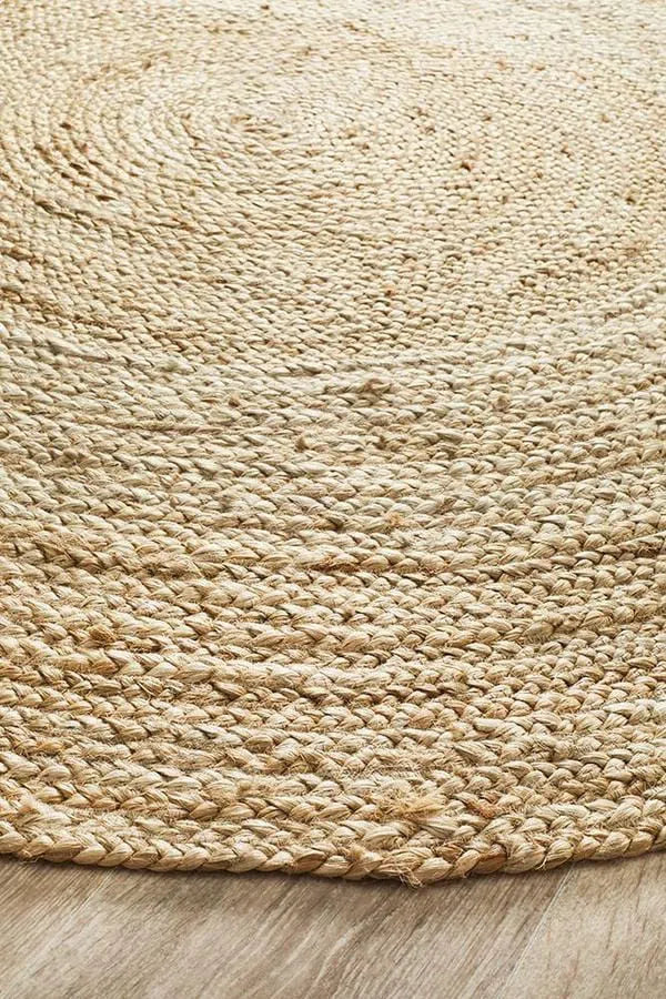Round Jute Natural Rug