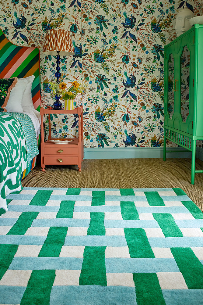 Sophie Robinson x Harlequin Basket Weave Emerald/Aquamarine 144107 Rug