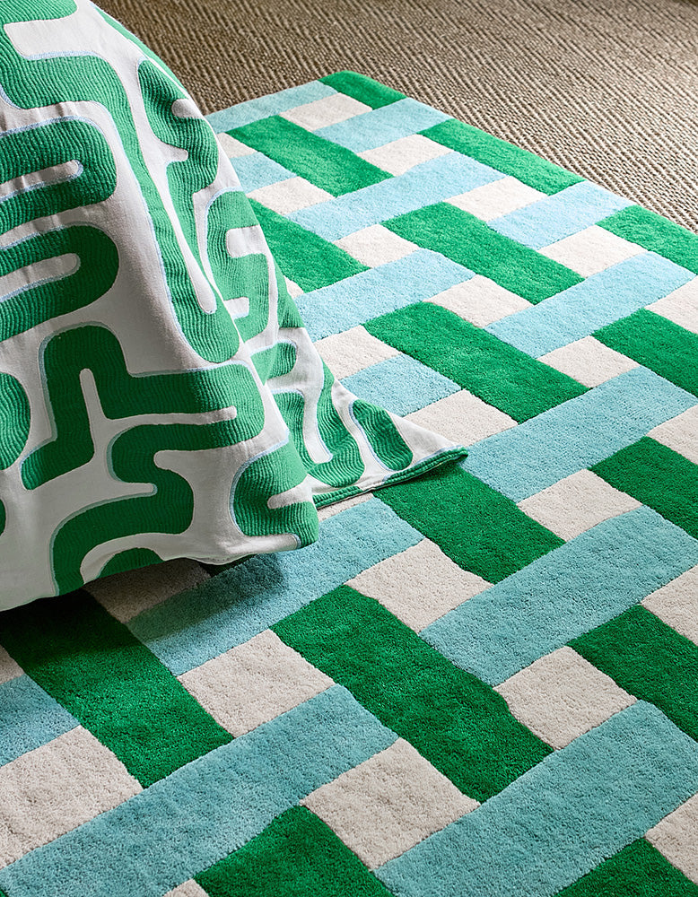 Sophie Robinson x Harlequin Basket Weave Emerald/Aquamarine 144107 Rug