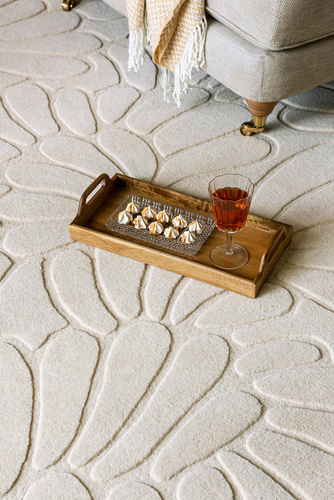 Laura Ashley Coleby Petals Ivory Cream 078809 Rug