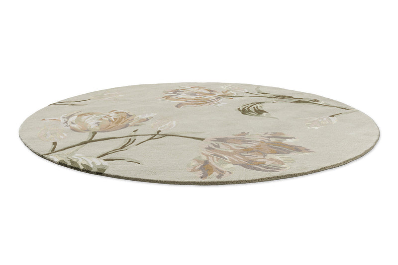 Laura Ashley Gosford Natural Sage Green 081307 Round Rug