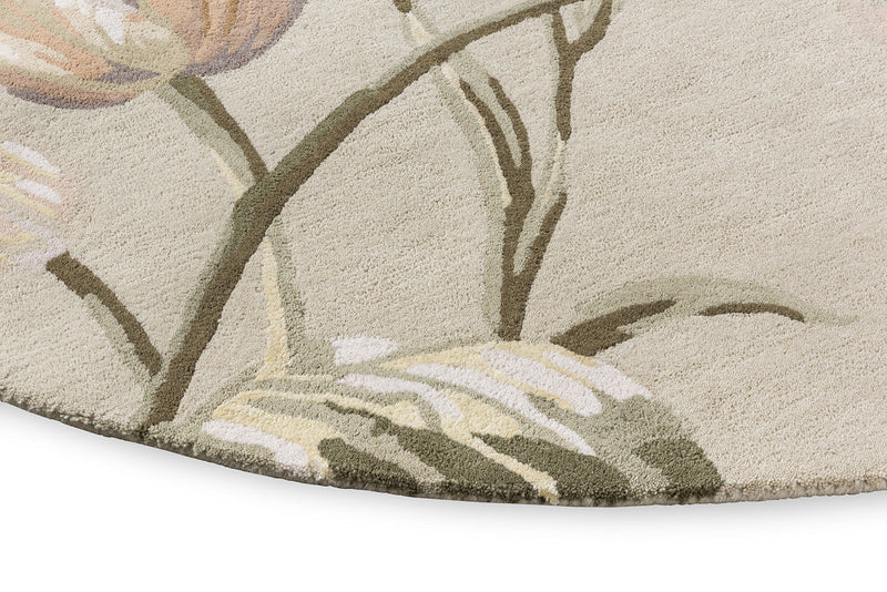 Laura Ashley Gosford Natural Sage Green 081307 Round Rug