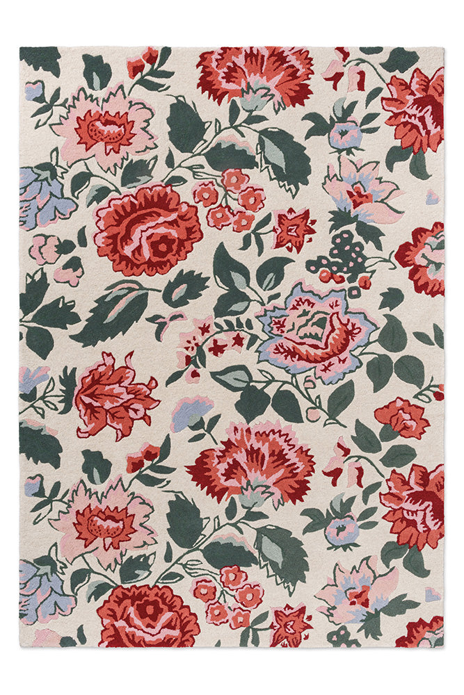 Laura Ashley Wendling Floral Poppy Red 083100 Rug