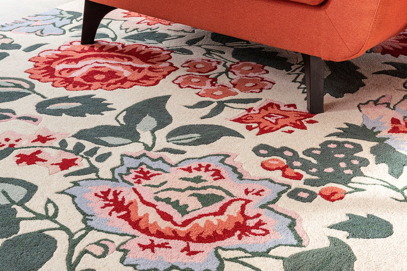 Laura Ashley Wendling Floral Poppy Red 083100 Rug