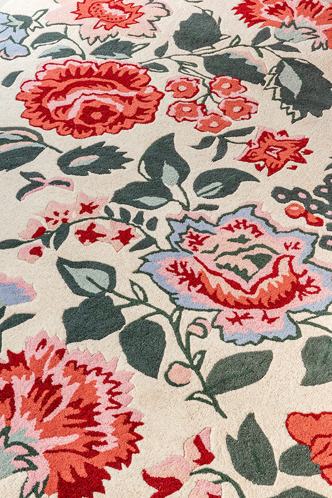 Laura Ashley Wendling Floral Poppy Red 083100 Rug