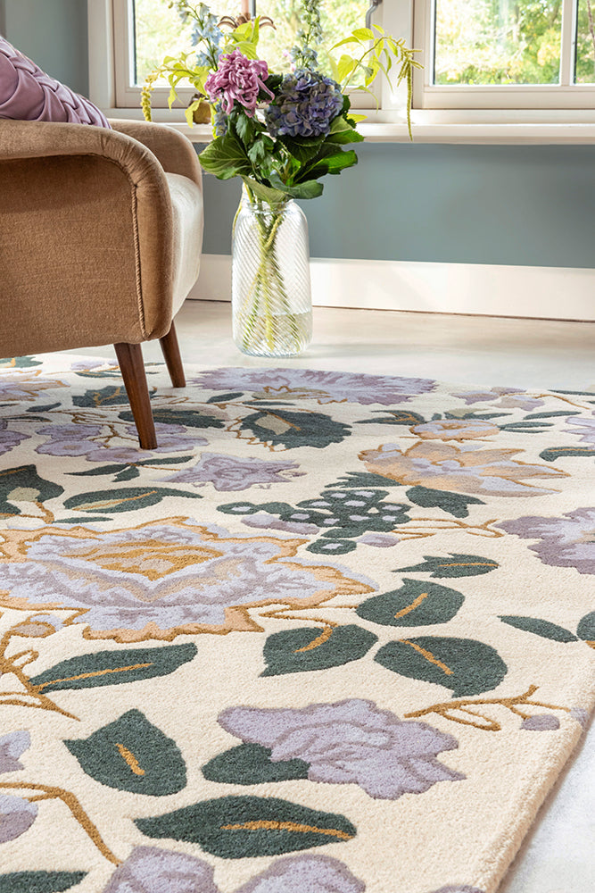 Laura Ashley Wendling Floral Heather Purple 083104 Rug