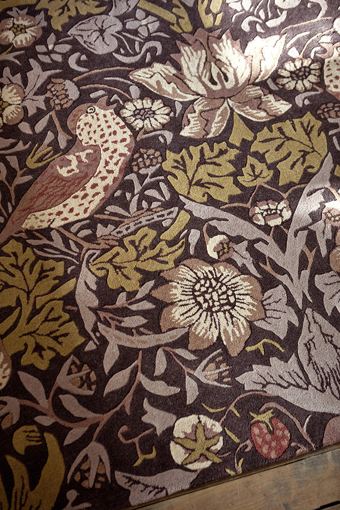 Morris & Co Strawberry Thief Grape 027705 Rug