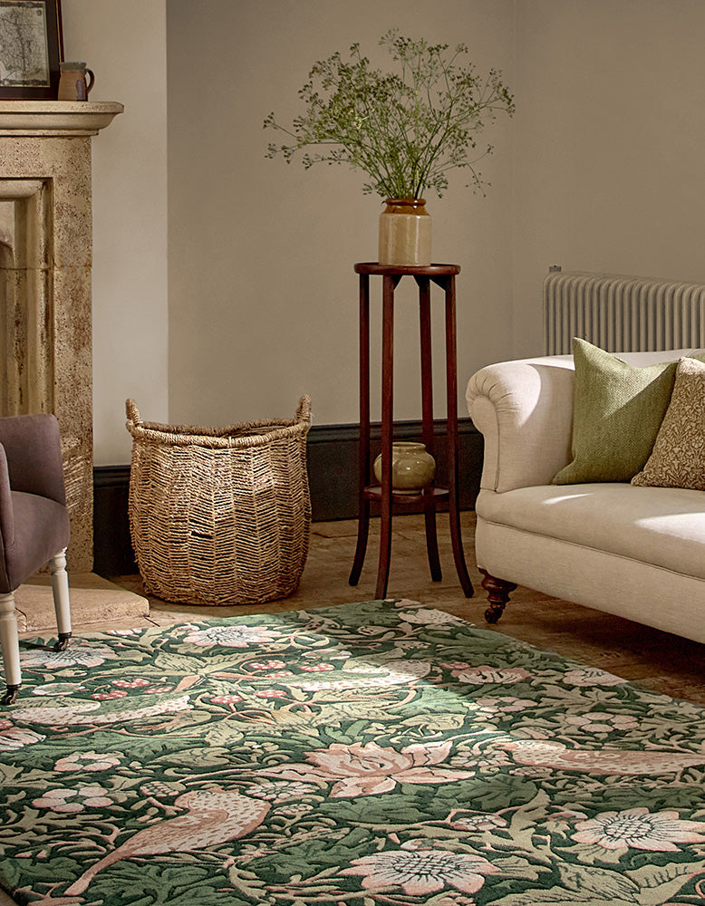 Morris & Co Strawberry Thief Forest 027707 Rug