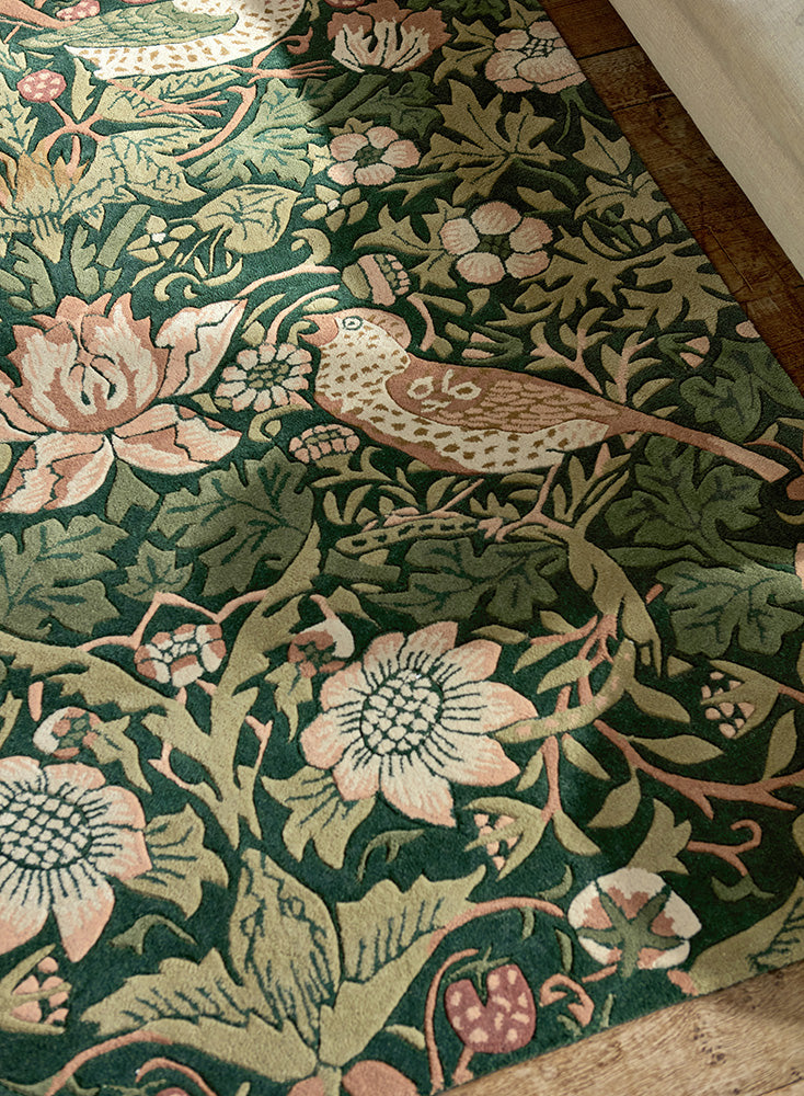 Morris & Co Strawberry Thief Forest 027707 Rug