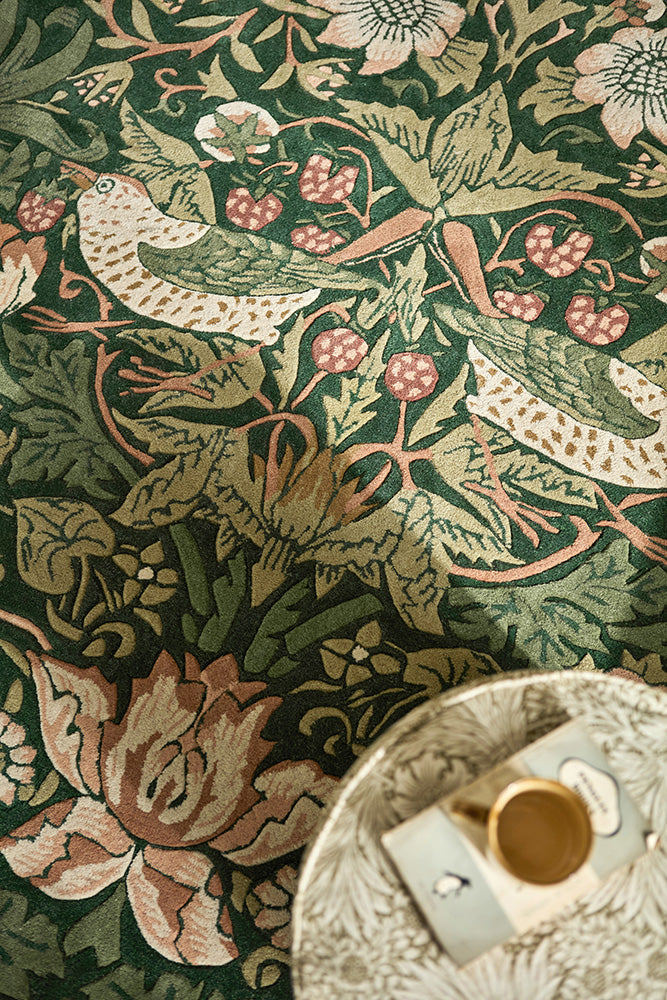 Morris & Co Strawberry Thief Forest 027707 Rug