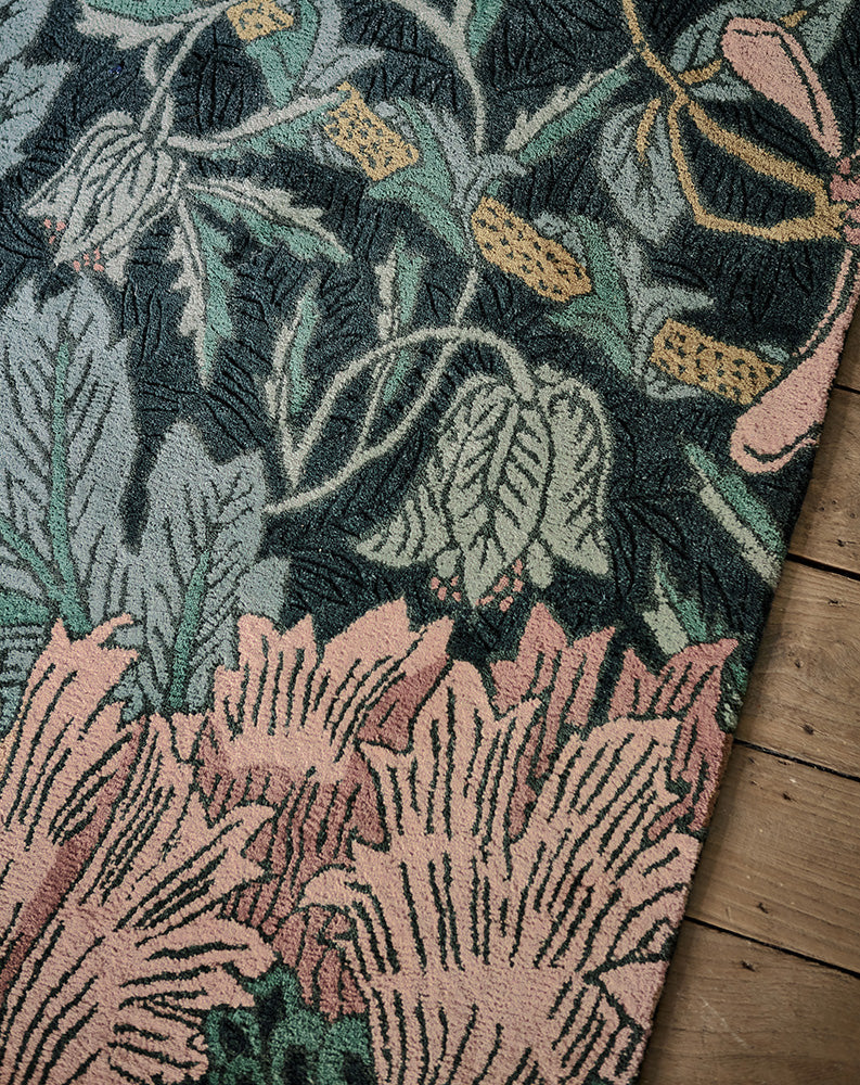 Morris & Co Honeysuckle & Tulip Teal 130407 Rug