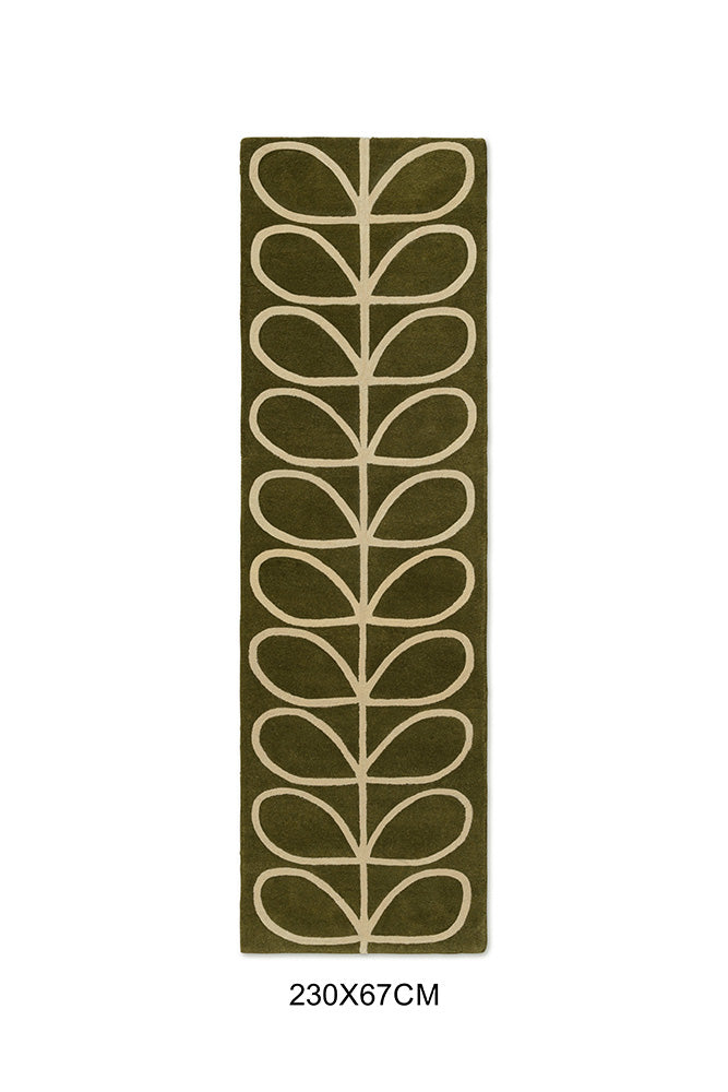Orla Kiely Linear Stem Olive 060501 Runner Rug