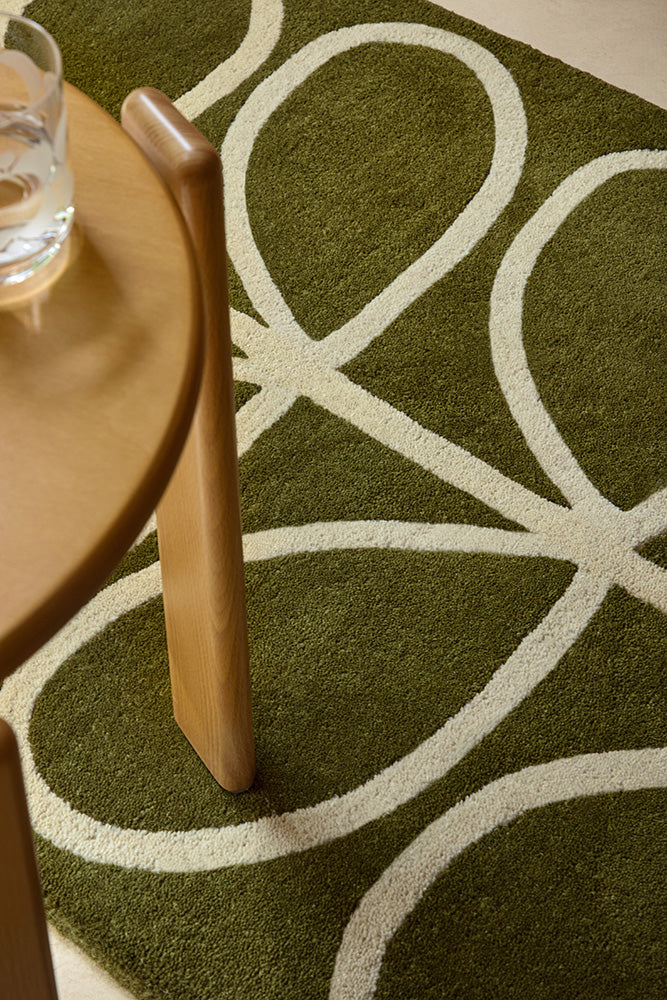 Orla Kiely Linear Stem Olive 060501 Runner Rug